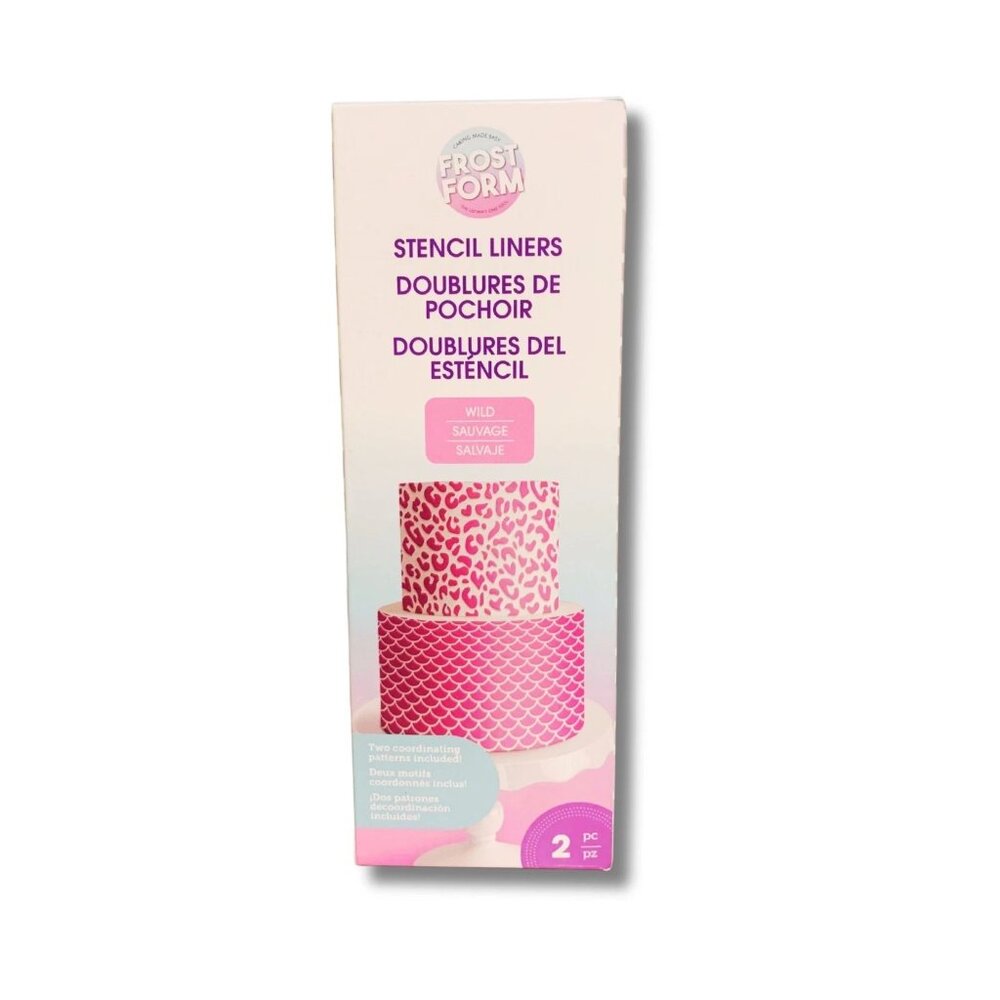 American Crafts Frost Form Cake Stencil Liners  2 Unique Patterns – New & Sealed